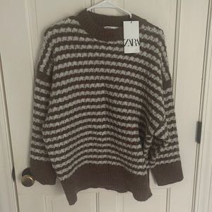 Zara brown striped sweater